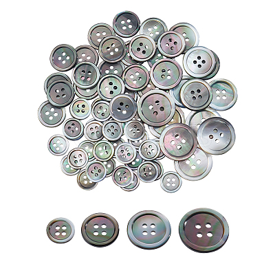 26Pcs 4 Style Natural Shell Buttons BUTT-NB0001-67-1