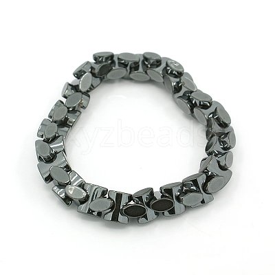 Fashion Non-Magnetic Synthetic Hematite Stretchy Bracelets BJEW-K001-02D-1