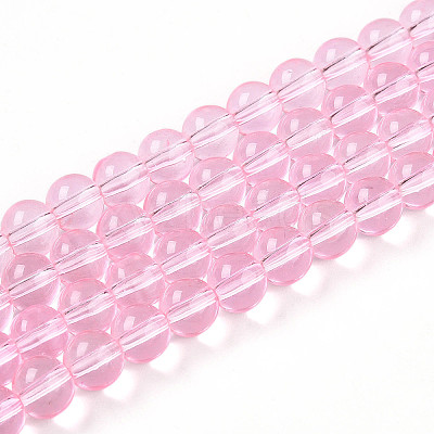 Baking Paint Transparent Glass Beads Strands DGLA-N006-8mm-01-1