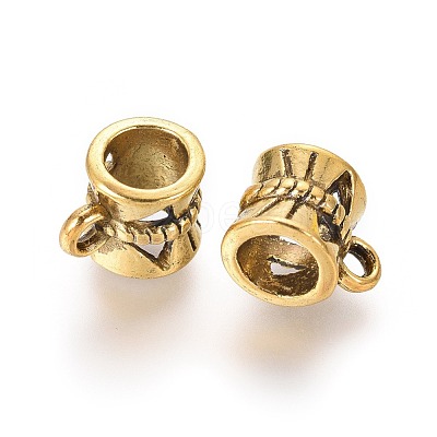 Tibetan Style Alloy Tube Bails TIBE-30047-AG-RS-1