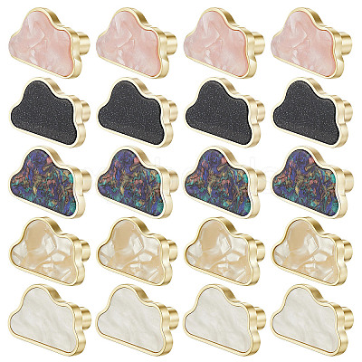 20Pcs 5 Colors Zinc Alloy & Acrylic Drawer Cabinets Handles FIND-DR0002-43-1
