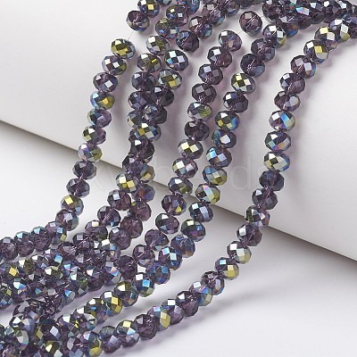 Electroplate Transparent Glass Beads Strands LS-EGLA-A034-T4mm-S07-1