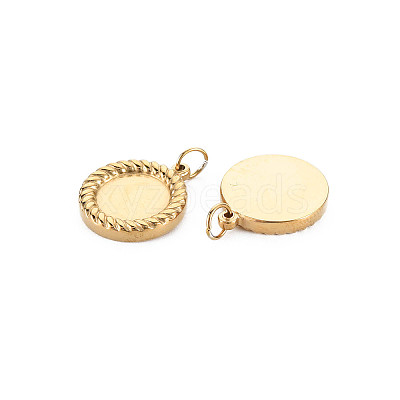 Ion Plating(IP) 304 Stainless Steel Pendant Enamel Settings X-STAS-N097-204A-02LG-1