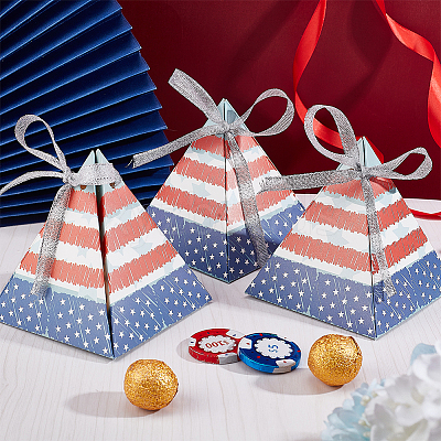 Pyramid Shape Candy Packaging Box CON-WH0078-27-1