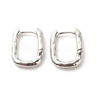 Brass Oval Hoop Earrings for Women EJEW-G306-02P-1