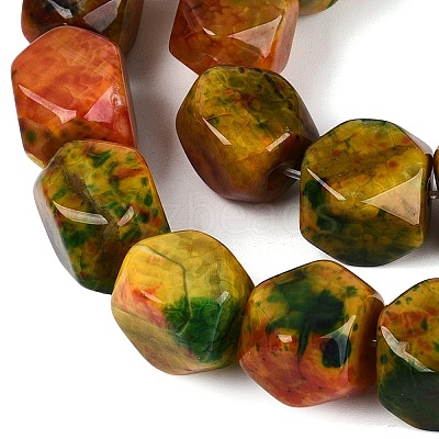 Natural Multi-Color Agate Beads Strands G-Q606-75-1