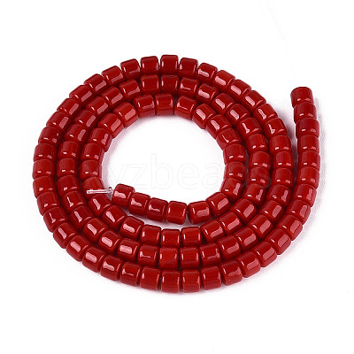 Opaque Solid Color Glass Beads Strands GLAA-N065-4x4mm-C05-1