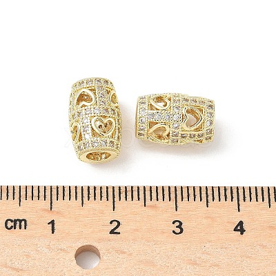 Brass Micro Pave Cubic Zirconia Beads KK-C104-12G-1