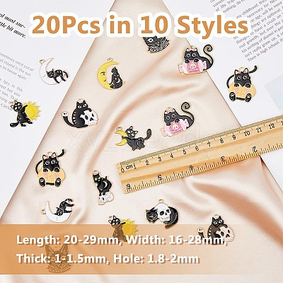 20Pcs 10 Style Alloy Enamel Pendants ENAM-DC0001-68-1