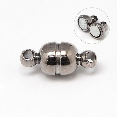 Round Brass Magnetic Clasps with Loops KK-D331-B-1