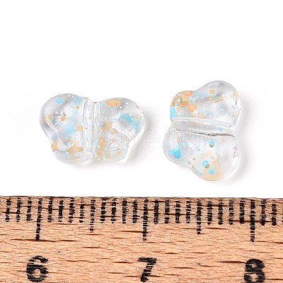 Spray Painted Transparent Acrylic Beads OACR-N149-01J-1