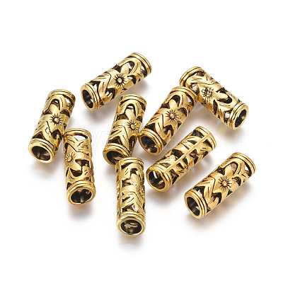 Tibetan Style Hollow Tube Beads GLF10482Y-NF-1