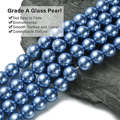 Electroplate Glass Pearl Beads Strands HY-F001-14mm-03-1