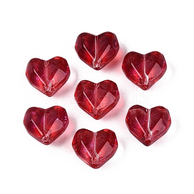 Baking Paint Transparent Glass Beads DGLA-N022-02B-1