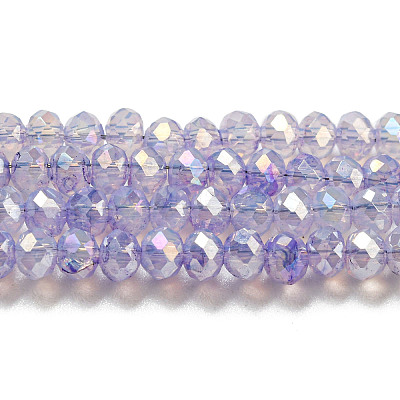 Transparent Baking Paint Glass Beads Strands DGLA-F002-02B-08-1