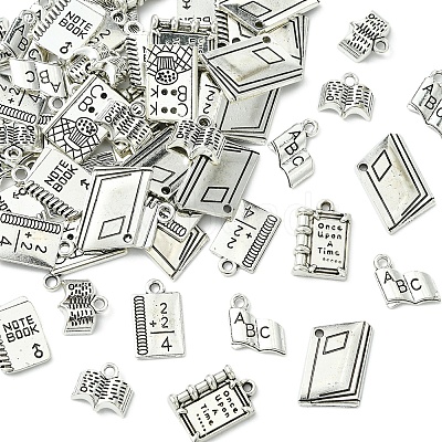 60Pcs Tibetan Style Alloy Pendants for Teachers' Day TIBEP-FS0001-22-1