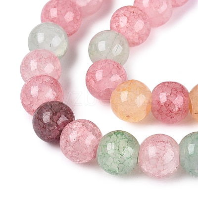 Baking Paint Crackle Glass Beads Strands GLAA-Q106-03A-11-1