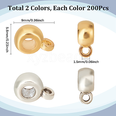 400Pcs 2 Colors Tibetan Style Tube Bails TIBE-SC0009-43-1