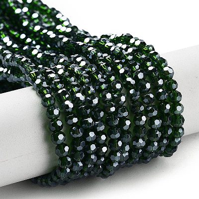 Electroplate Transparent Glass Beads Strands EGLA-A035-T3mm-A10-1