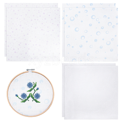 6Pcs 3 Colors 11CT Cross Stitch Fabric Sheets AJEW-PH0006-56-1