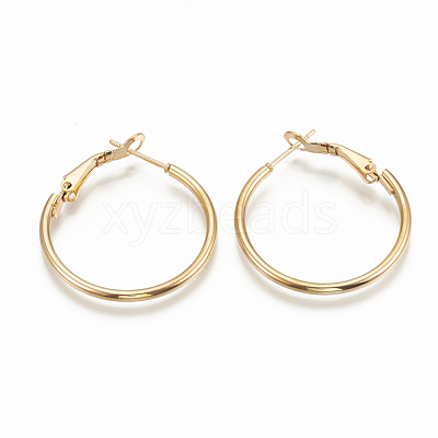 PVD Vacuum Plating 304 Stainless Steel Hoop Earrings X-STAS-S078-08-30mm-1