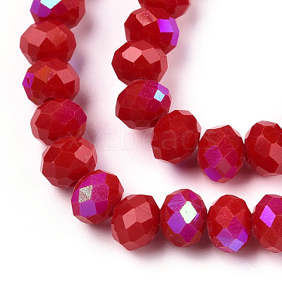 Electroplate Opaque Solid Color Glass Beads Strands X1-EGLA-A034-P4mm-L21-1