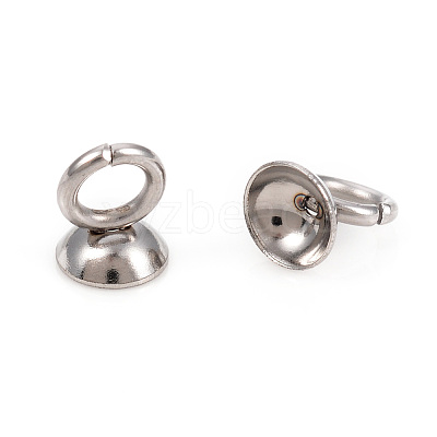 201 Stainless Steel Bead Cap Pendant Bails STAS-L244-27C-P-1