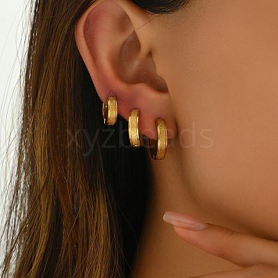 3 Pairs Vintage Frosted Brass Hoop Earring Sets MK3125-1-1