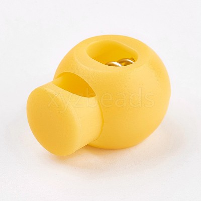 Plastic Iron Spring Cord Locks LS-X-FIND-WH0017-10-1