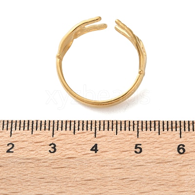 304 Stainless Steel Rock & Roll Hand Gesture Cuff Rings for Women Men RJEW-B118-02G-1