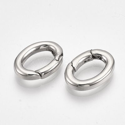 Non-Tarnish 304 Stainless Steel Spring Gate Rings STAS-S079-88B-1