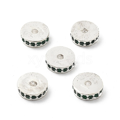 Brass Micro Pave Cubic Zirconia Beads KK-R216-15S-02-1