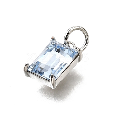 Brass Glass Charms KK-V011-36P-B-1