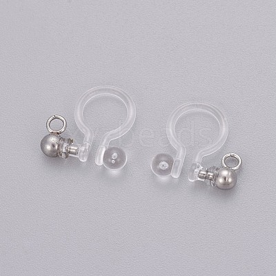Transparent U Type Painless Prevent Allergy Resin Ear Clip KY-L005-02P-1