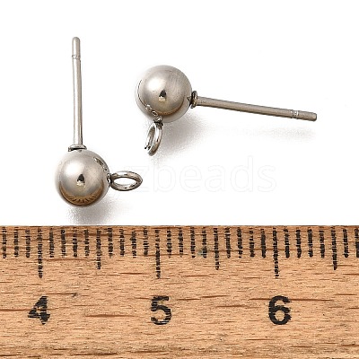201 Stainless Steel Stud Earring Findings STAS-R156-01P-04-1