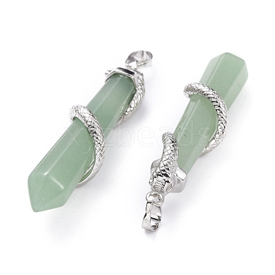 Natural Green Aventurine Big Pointed Pendants G-F696-B05-1