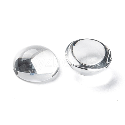 Transparent Half Round Glass Cabochons X-GGLA-R027-16mm-1