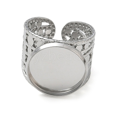 304 Stainless Steel Cuff Ring Components SA-CBA37BC-15E-P-1