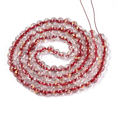 Crackle Transparent Glass Beads Strands GLAA-N030-8mm-01H-1
