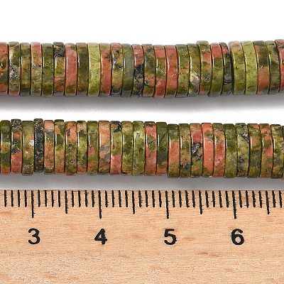 Natural Unakite Beads Strands G-G329-B04-8x1mm-1
