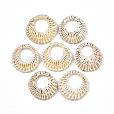 Handmade Reed Cane/Rattan Woven Pendants WOVE-T006-060B-1