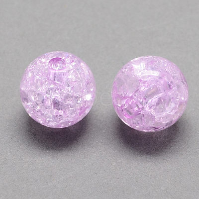 Transparent Crackle Acrylic Beads CACR-R008-8mm-02-1