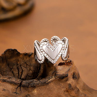 304 Stainless Steel Cuff Open Rings for Women WGE07EC-02-1