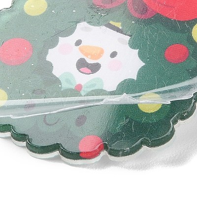 Christmas Theme Acrylic Badges JEWB-B010-06-1