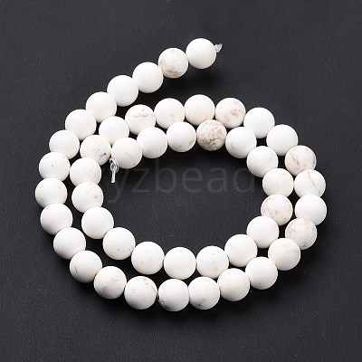 Natural Magnesite Round Bead Strands G-L358-6mm-02-1