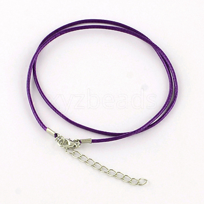 Waxed Cotton Cord Necklace Making MAK-S032-2mm-107-1