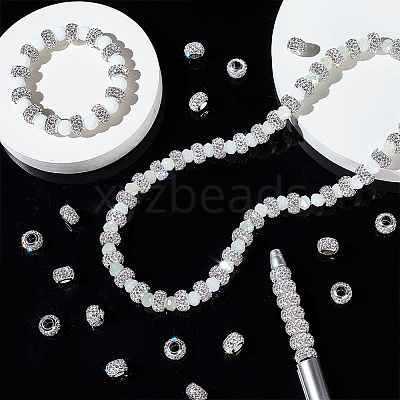 100Pcs Polymer Clay Rhinestone European Beads RB-PH0001-54A-1