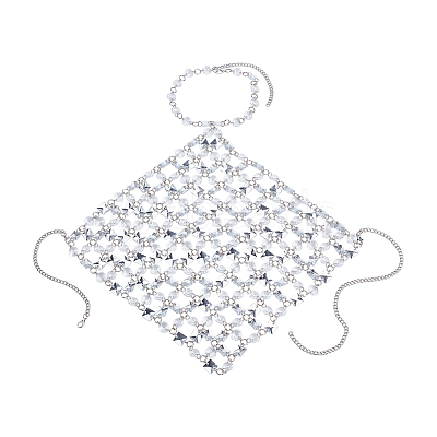 Iron & Clear Acrylic Chest Bikini Body Chains for Sexy Women AJEW-WH0348-730-1