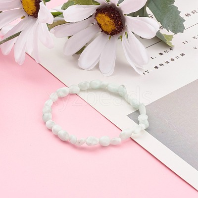 Natural Larimar Stretch Beaded Bracelets X-BJEW-JB05929-02-1