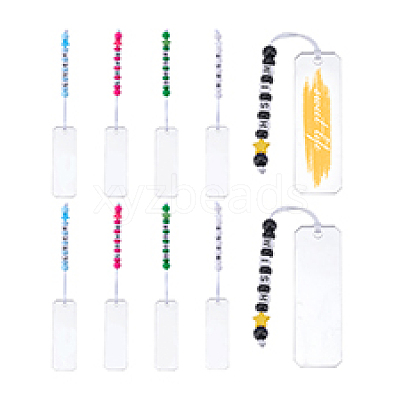 10Pcs 5 Styles Rectangle Transparent Acrylic Blank Pendant Bookmark HJEW-PH01988-1